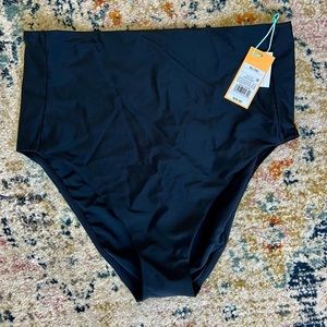 High waisted black bikini bottom